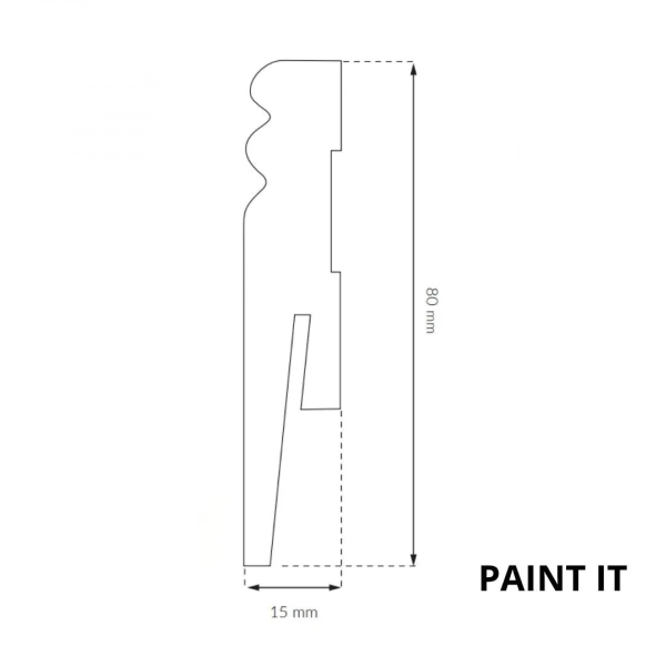 Sockelleiste - Arbiton PAINT IT MP0802 - 80 mm - Holzleiste Weiß