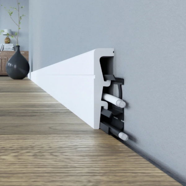 Sockelleiste - Arbiton VEGA P0810 - 80 mm - Weiß - Kabelkanal Fußleiste