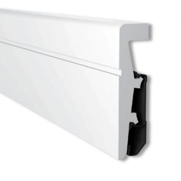 Sockelleiste - Arbiton VEGA P0811 - 80 mm - Weiß - Kabelkanal Fußleiste