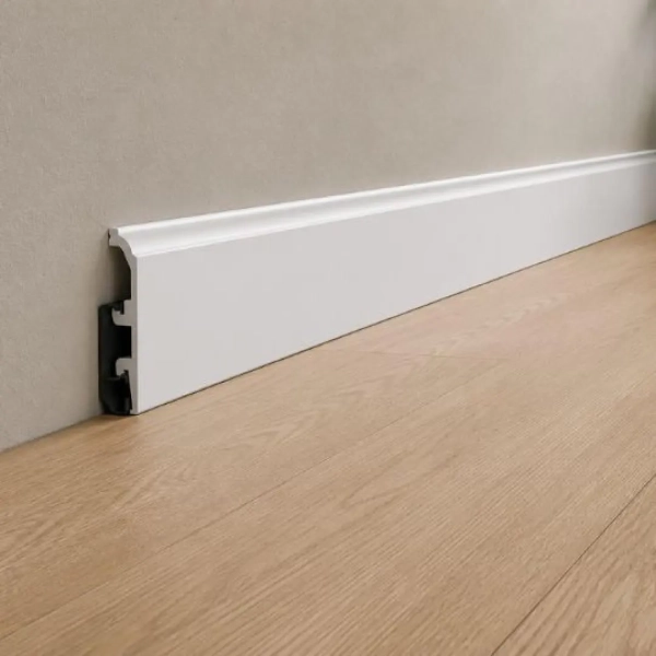 Sockelleiste - Arbiton VEGA P0910 - 90 mm - Weiß - Kabelkanal Fußleiste