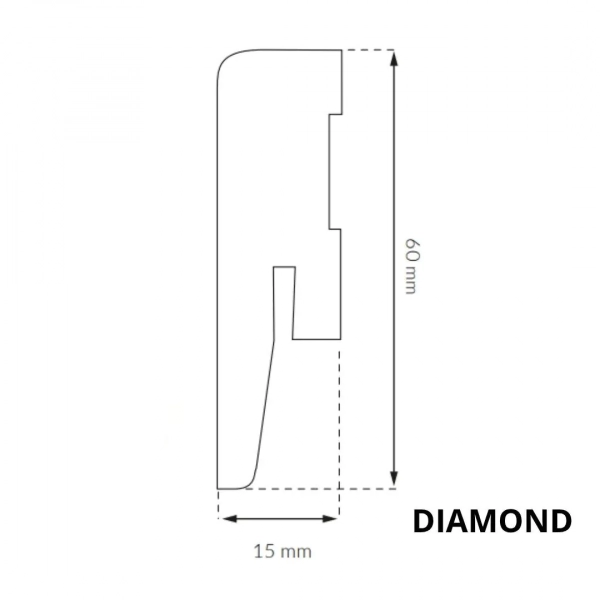 Sockelleiste - Arbiton DIAMOND GP0601 - 60 mm - Holzleiste Weiß