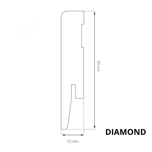 Sockelleiste - Arbiton DIAMOND GP0801 - 80 mm - Holzleiste Weiß