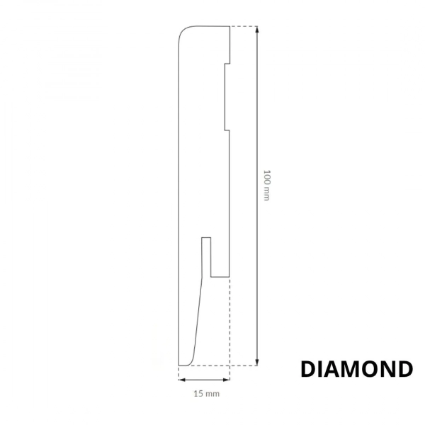 Sockelleiste - Arbiton DIAMOND GP1001 - 100 mm - Holzleiste Weiß