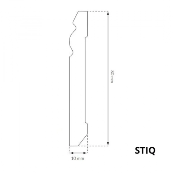 Sockelleiste - Arbiton STIQ S820 weiß - 80 mm - Hamburger Fuussleiste