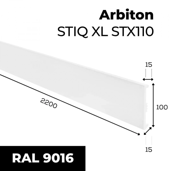 Fußleiste - Arbiton STIQ XL ST110 100 mm - Sockelleiste weiß