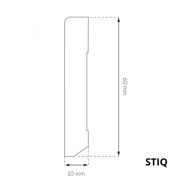 Fußleiste - Arbiton STIQ S611 60 mm - Sockelleiste weiß