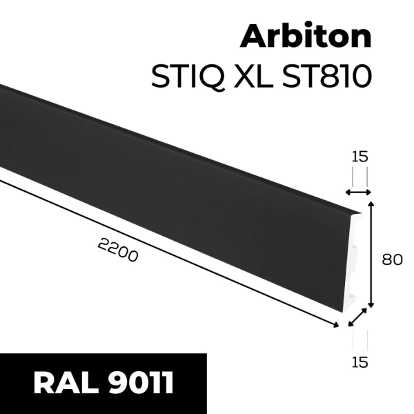 Sockelleiste - Arbiton STIQ XL ST810 schwarz - 80 mm - Fußleiste