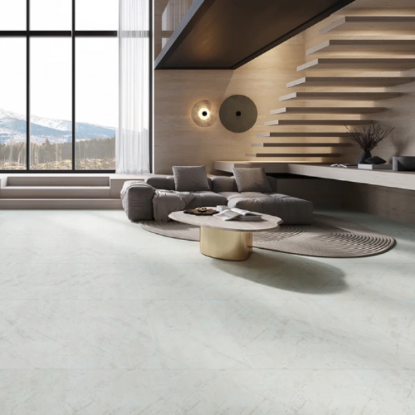 Klick Vinyl Fliesenoptik - XXL - Braga Silber - 91,4 x 45,7 cm - Vinylboden Granitoptik