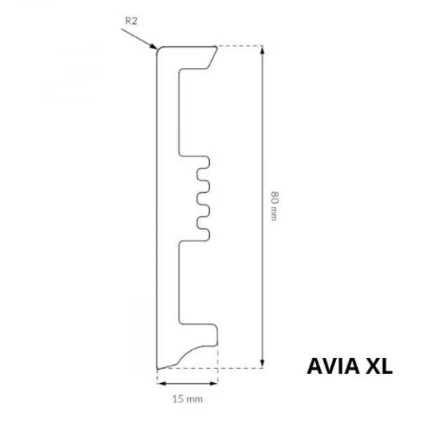 AVIA XL - Sockelleisten Weiß zum Kleben - 80 mm