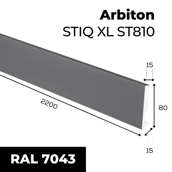 Sockelleiste - Arbiton STIQ XL ST810 80 mm - Fußleiste anthrazit