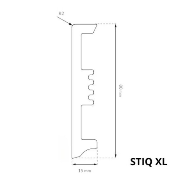 Sockelleisten Schwarz - 80mm - STIQ XL ST810 