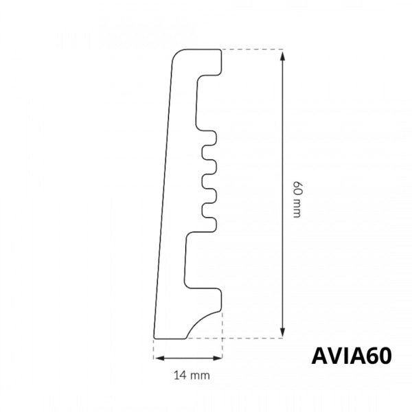 AVIA 60 - Sockelleisten Weiß zum kleben 