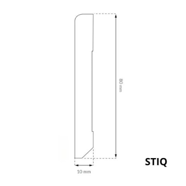  STIQ S810 - Sockelleisten weiß kleben - 80 mm