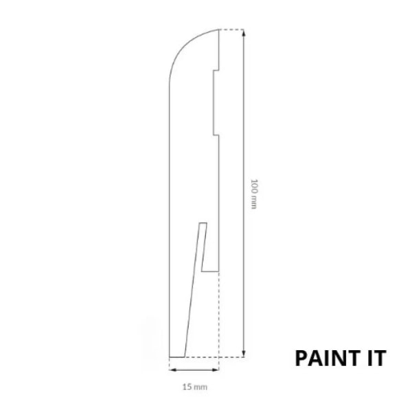 MP1004 - Sockelleisten Holz Weiß Überstreichbar 100mm