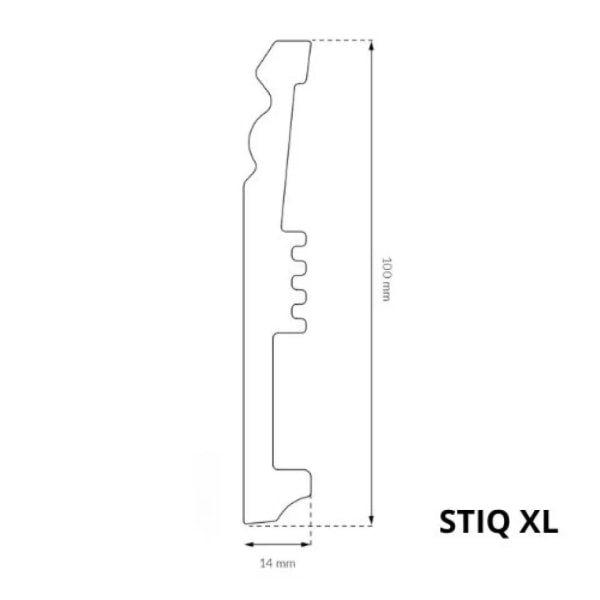  STIQ STX120 - Hamburger leiste weiß - 100mm