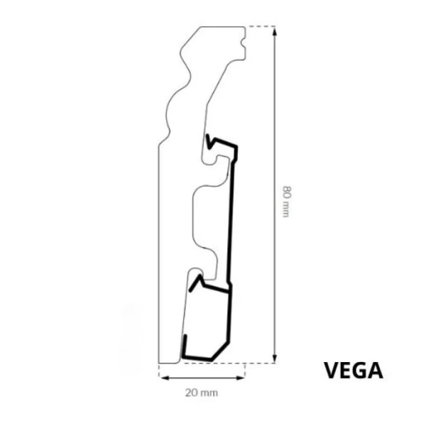 P0830 - PVC-freie Sockelleiste Weiß 80mm