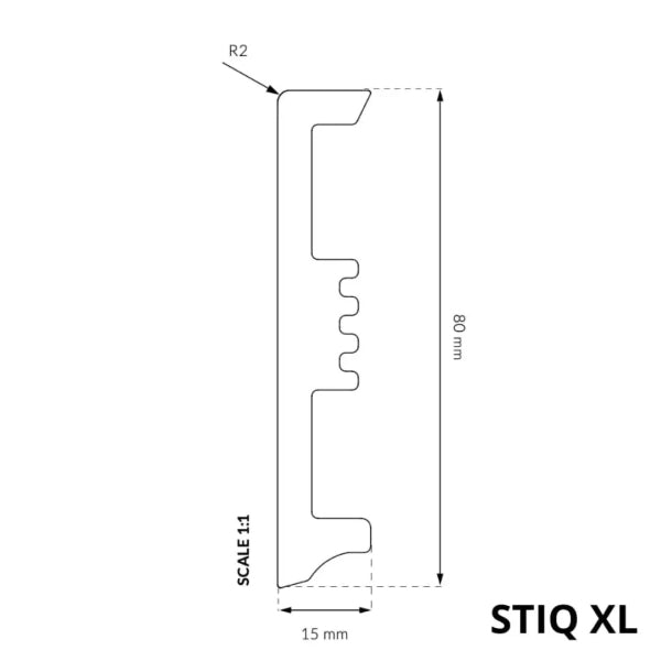 Sockelleisten Schwarz - 80mm - STIQ XL ST810 