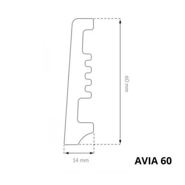 AVIA 60 - Sockelleisten Weiß zum kleben 