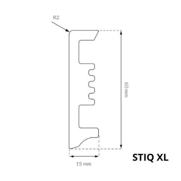 STIQ XL ST610 - sockelleiste weiß kunststoff - 60 mm