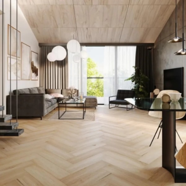 Fischgräten Vinyl - Herringbone Eiche Yankee (DA 153) 2.5mm/0.55mm - Klebevinyl