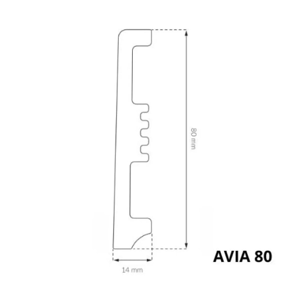 AVIA 80 - Sockelleisten Weiß zum kleben 