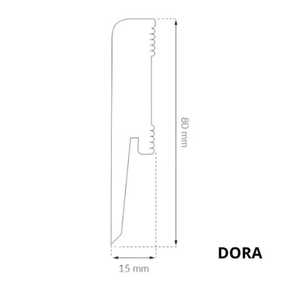 DORA D0810 - 80 mm - Moderne sockelleisten