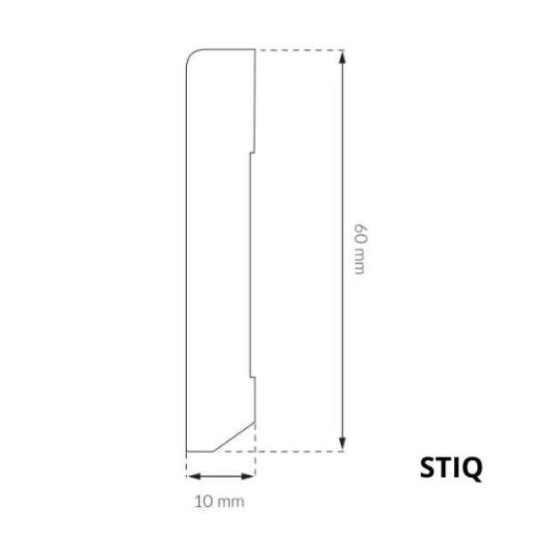  STIQ S611- Sockelleisten weiß kleben - 60 mm