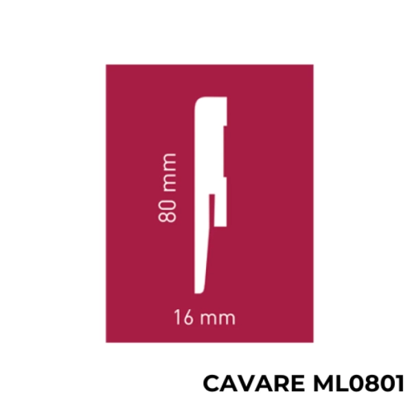 Sockelleiste - Arbiton CAVARE ML0801 - Grau - 80 mm - MDF Sockelleiste