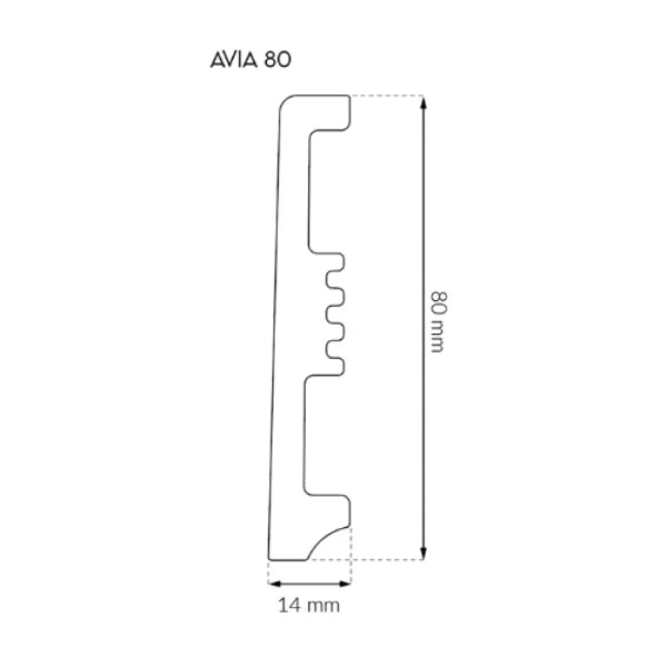 AVIA 80 - Sockelleisten Weiß zum kleben 