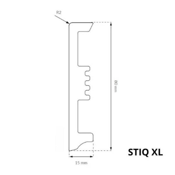 STIQ XL ST810 - sockelleiste weiß kunststoff - 80 mm