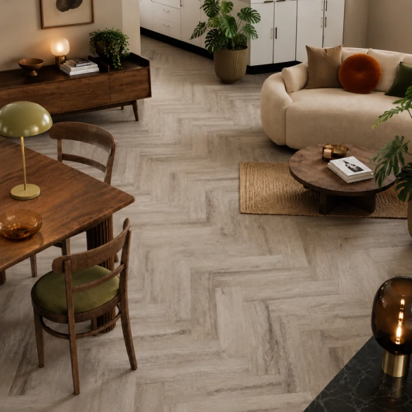Fischgräten Vinyl - Herringbone Eiche Schottische - 4.5mm/0.55mm - Klick Vinyl