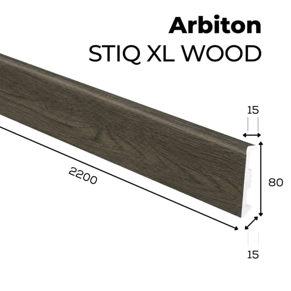 Fußleiste - Arbiton STIQ XL WOOD 80 mm - Eiche Aveiro 120 - Sockelleiste Holzoptik