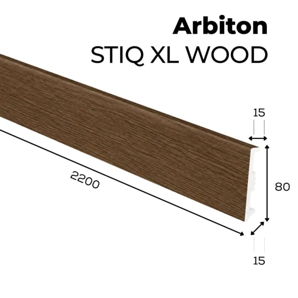 Fußleiste - Arbiton STIQ XL WOOD 80 mm - Eiche Alamnda 121 - Sockelleiste Holzoptik