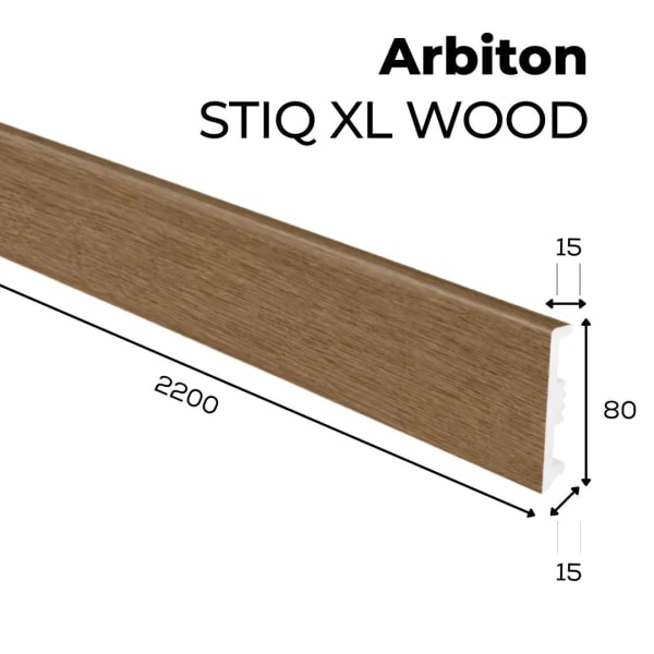 Fußleiste - Arbiton STIQ XL WOOD 80 mm - Eiche Lisboa 285 - Sockelleiste Holzoptik