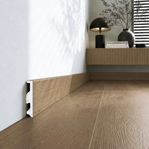 Fußleiste - Arbiton STIQ XL WOOD 80 mm - Eiche Lisboa 285 - Sockelleiste Holzoptik