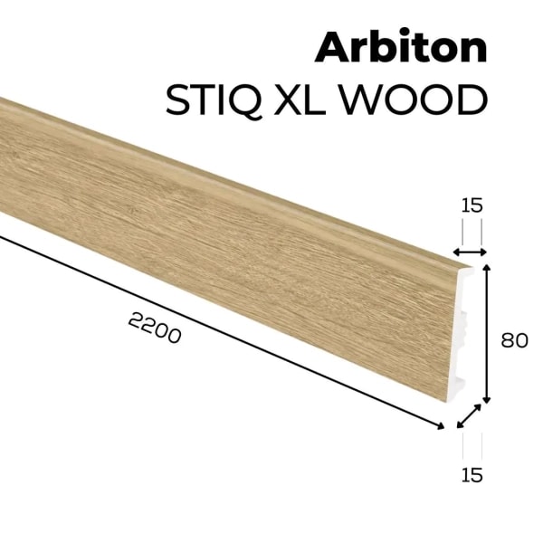 Fußleiste - Arbiton STIQ XL WOOD 80 mm - Eiche Sintra 265 - Sockelleiste Holzoptik