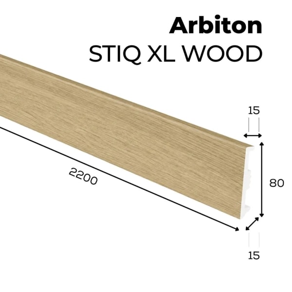 Fußleiste - Arbiton STIQ XL WOOD 80 mm - Eiche Flam 133 - Sockelleiste Holzoptik