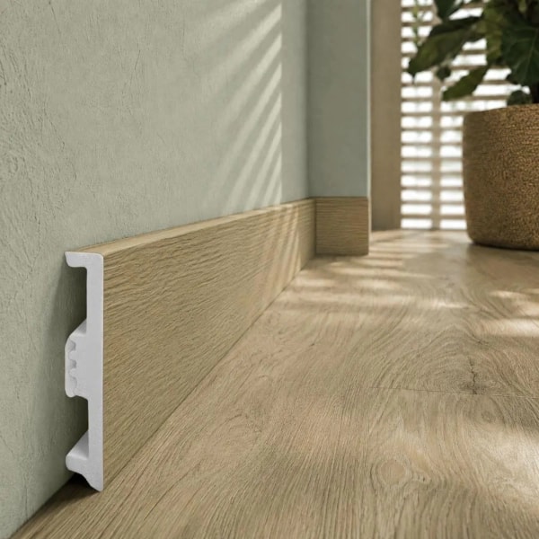Fußleiste - Arbiton STIQ XL WOOD 80 mm - Eiche Flam 133 - Sockelleiste Holzoptik