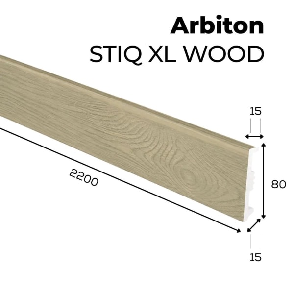 Fußleiste - Arbiton STIQ XL WOOD 80 mm - Eiche Trondheim 126 - Sockelleiste Holzoptik