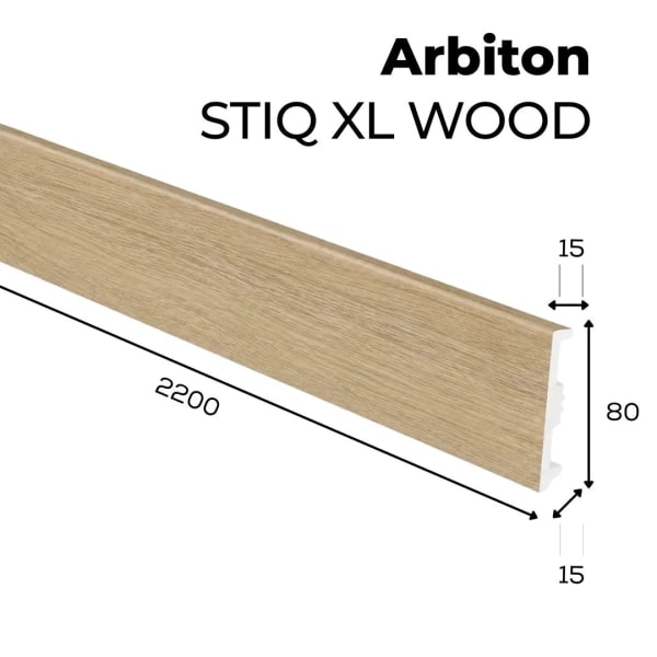 Fußleiste - Arbiton STIQ XL WOOD 80 mm - Eiche Lagos 128 - Sockelleiste Holzoptik