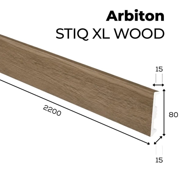 Fußleiste - Arbiton STIQ XL WOOD 80 mm - Eiche Seul 122 - Sockelleiste Holzoptik
