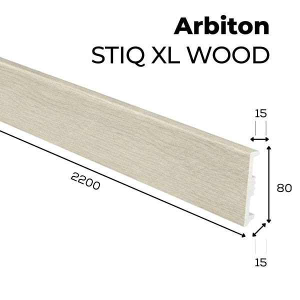 Fußleiste - Arbiton STIQ XL WOOD 80 mm - Eiche Olten 132 - Sockelleiste Holzoptik
