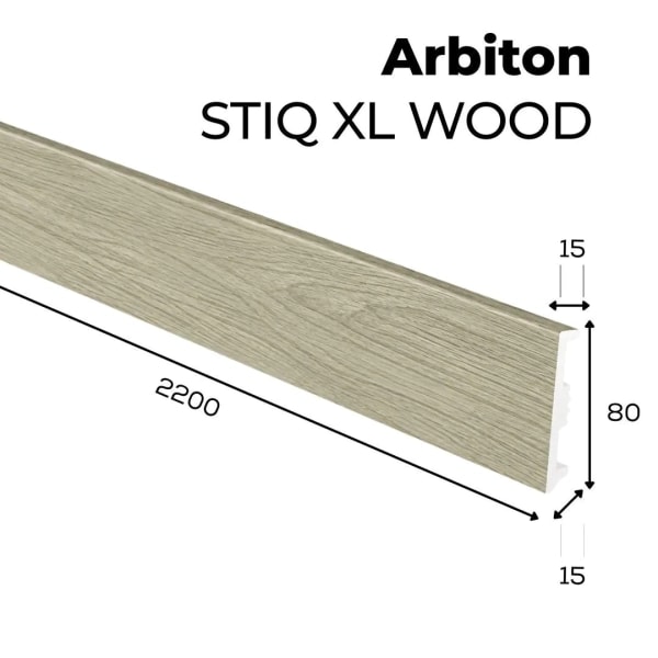 Fußleiste - Arbiton STIQ XL WOOD 80 mm - Eiche Nantes 220 - Sockelleiste Holzoptik