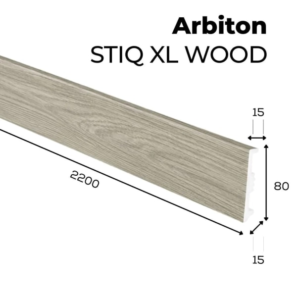 Fußleiste - Arbiton STIQ XL WOOD 80 mm - Eiche Dijon 225 - Sockelleiste Holzoptik
