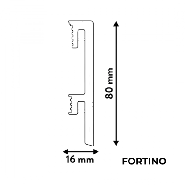 Sockelleiste - Arbiton FORTINO 80 mm - Fußleiste hellgrau